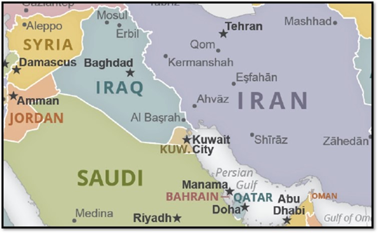 Iraq Iran Map 